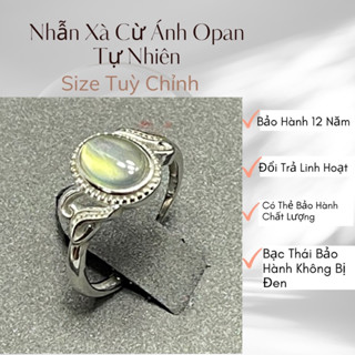  Nhẫn Xà Cứ Ánh Opan Đá Phong Thuỷ Nguyễn Lợi,Sang Trong Tuỳ Chỉnh Size 