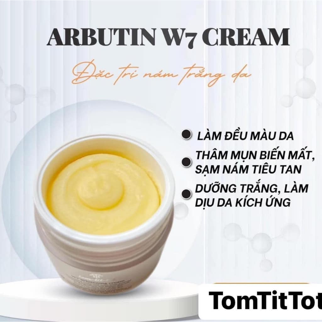 Kem Dưỡng Trắng Da Loại Nám Arbutin W7 Whitening Cream - JK Auth Cosmetics
