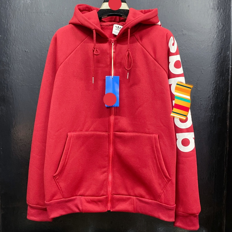 Áo Khoác Hoodie Nam Nữ A Di Đát Họa Tiết In Sọc Cánh Tay_ Áo Hoodie Zip Nam A Đi Đát Chất Nỉ Bông Cao Cấp