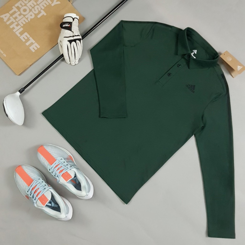 Áo Polo Golf Adidas Áo Dài Tay Adidas Cổ Bẻ 3 Sọc AEROREADY chính hãng