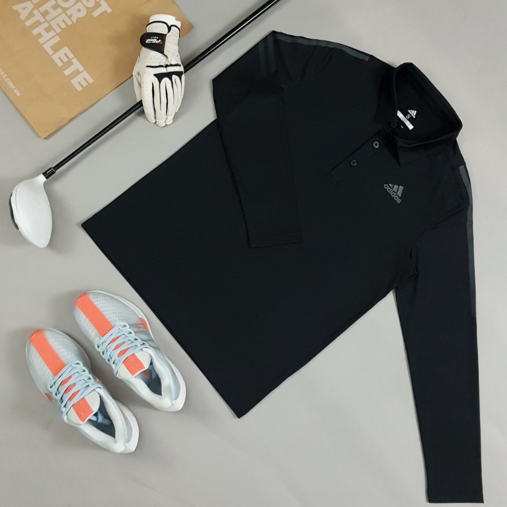 Áo Polo Golf Adidas Áo Dài Tay Adidas Cổ Bẻ 3 Sọc AEROREADY chính hãng