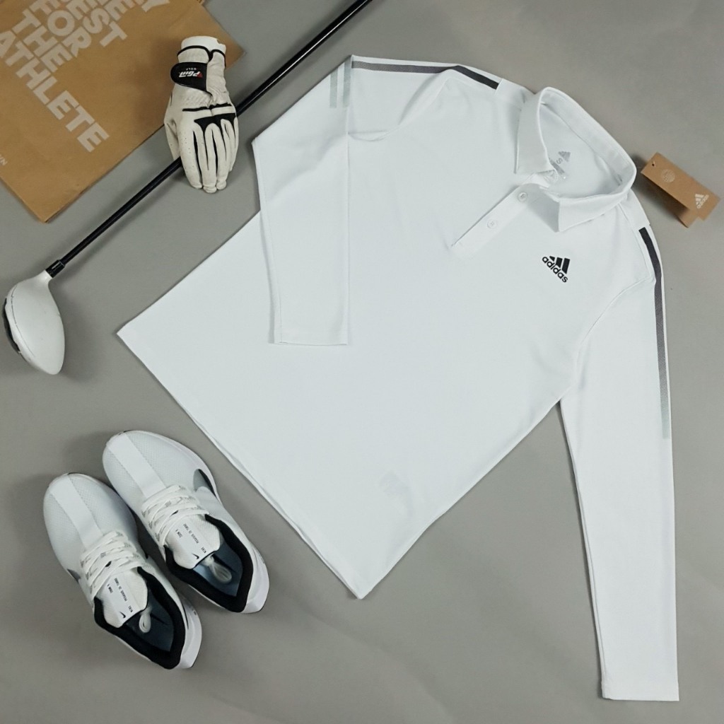 Áo Polo Golf Adidas Áo Dài Tay Adidas Cổ Bẻ 3 Sọc AEROREADY chính hãng
