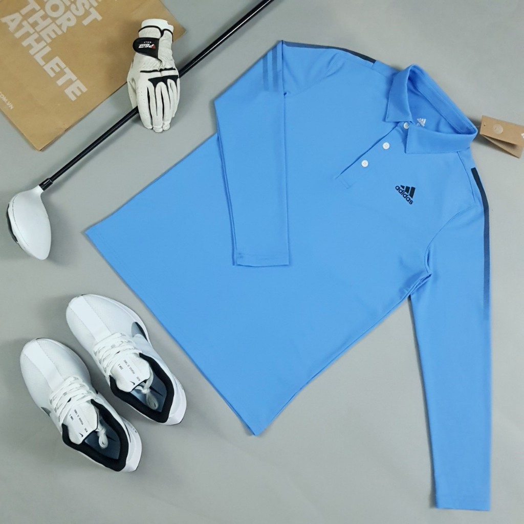 Áo Polo Golf Adidas Áo Dài Tay Adidas Cổ Bẻ 3 Sọc AEROREADY chính hãng