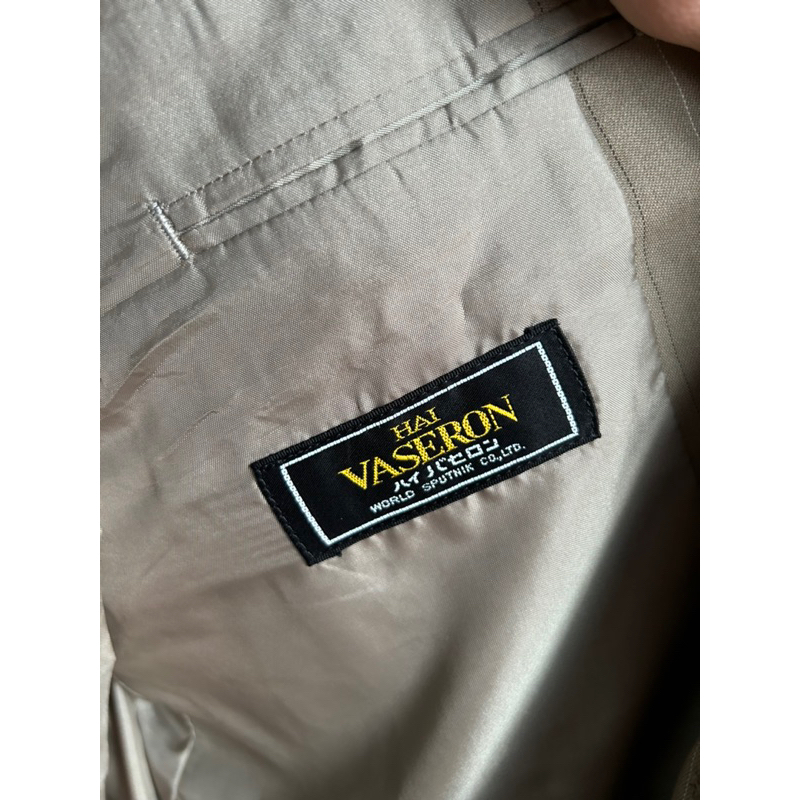 ❣️Set Vest Bộ Nam Vintage Hè Thu -Nâu Cà Phê Sữa sọc dọc ~1m70  Lỗi Lai Dính Mực Hình Cuối 2hands