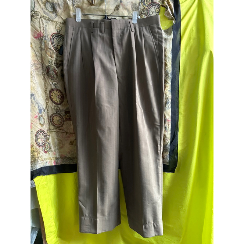 ❣️Set Vest Bộ Nam Vintage Hè Thu -Nâu Cà Phê Sữa sọc dọc ~1m70  Lỗi Lai Dính Mực Hình Cuối 2hands