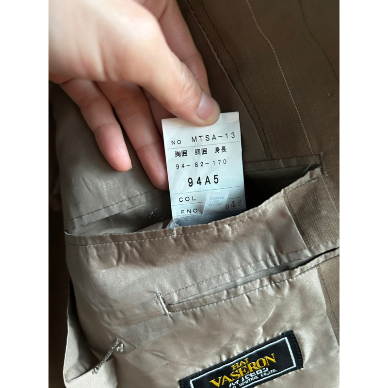 ❣️Set Vest Bộ Nam Vintage Hè Thu -Nâu Cà Phê Sữa sọc dọc ~1m70  Lỗi Lai Dính Mực Hình Cuối 2hands