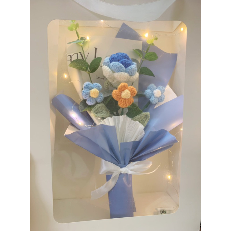 Bó hoa len Handmade làm quà tặng dịp lễ. decor, trang trí phòng