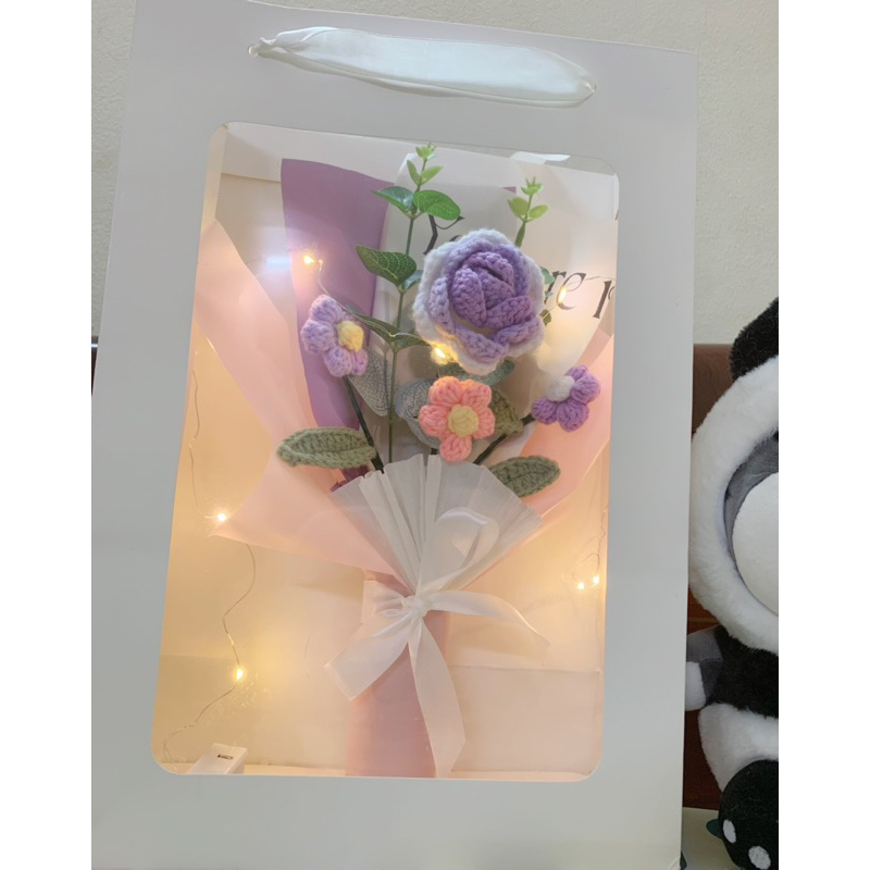 Bó hoa len Handmade làm quà tặng dịp lễ. decor, trang trí phòng