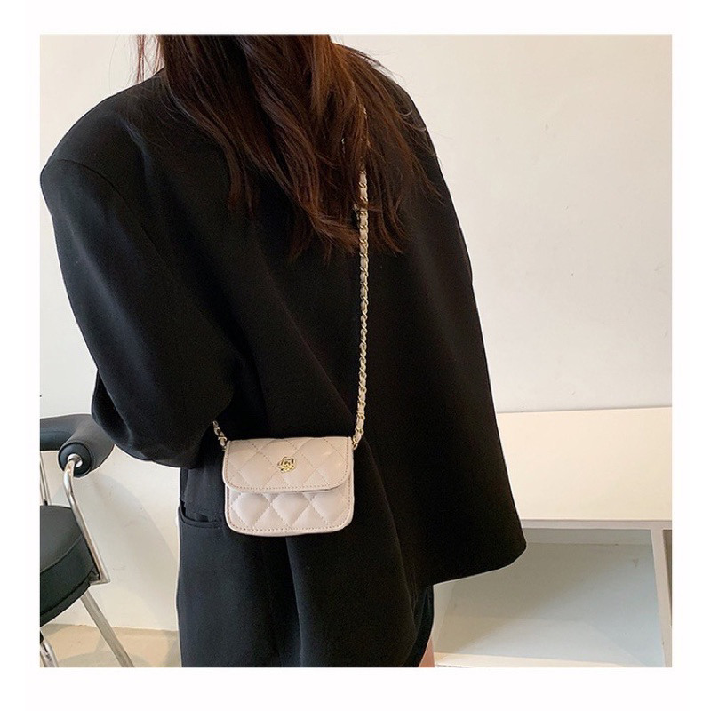 Túi Mini Túi Xách Nữ Đeo Chéo Thêu Phối Hoa Xinh Xắn Thời Trang QG Store