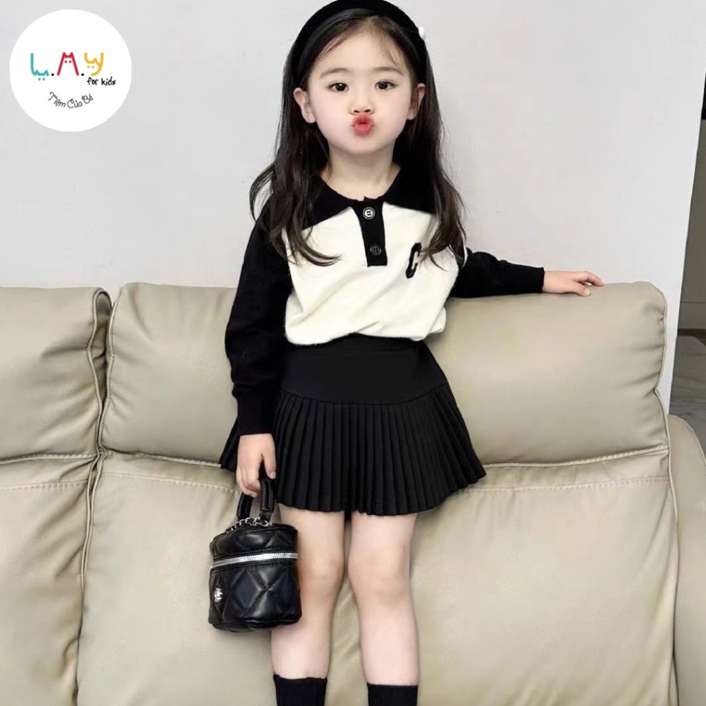 Set váy len chữ C cho bé gái