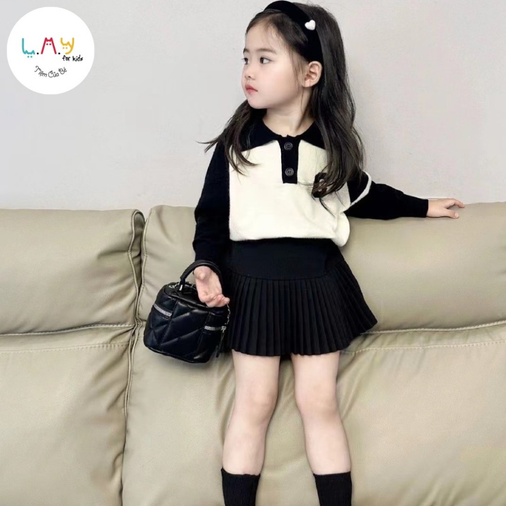 Set váy len chữ C cho bé gái