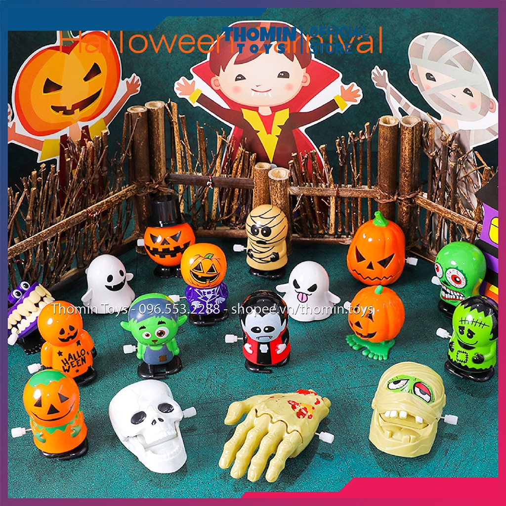 Đồ Chơi Halloween vặn cót Zombie nhiều mẫu cho trẻ em, đồ chơi vặn dây cót trang trí halloween