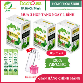 Combo 3 hộp detox 3 trong 1 sấy thăng hoa eherbal– bột rau organic 100%.