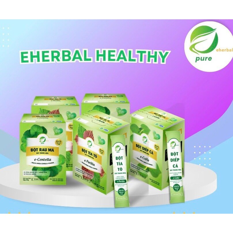 DETOX 3 IN 1 Rau má ,Diếp cá ,Tía tô Sấy Thăng Hoa Eherbal – Nguyên chất 100% cho làn da sáng đẹp, chống lão hóa