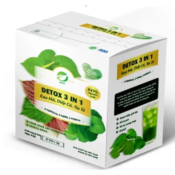 DETOX 3 IN 1 Rau má ,Diếp cá ,Tía tô Sấy Thăng Hoa Eherbal – Nguyên chất 100% cho làn da sáng đẹp, chống lão hóa