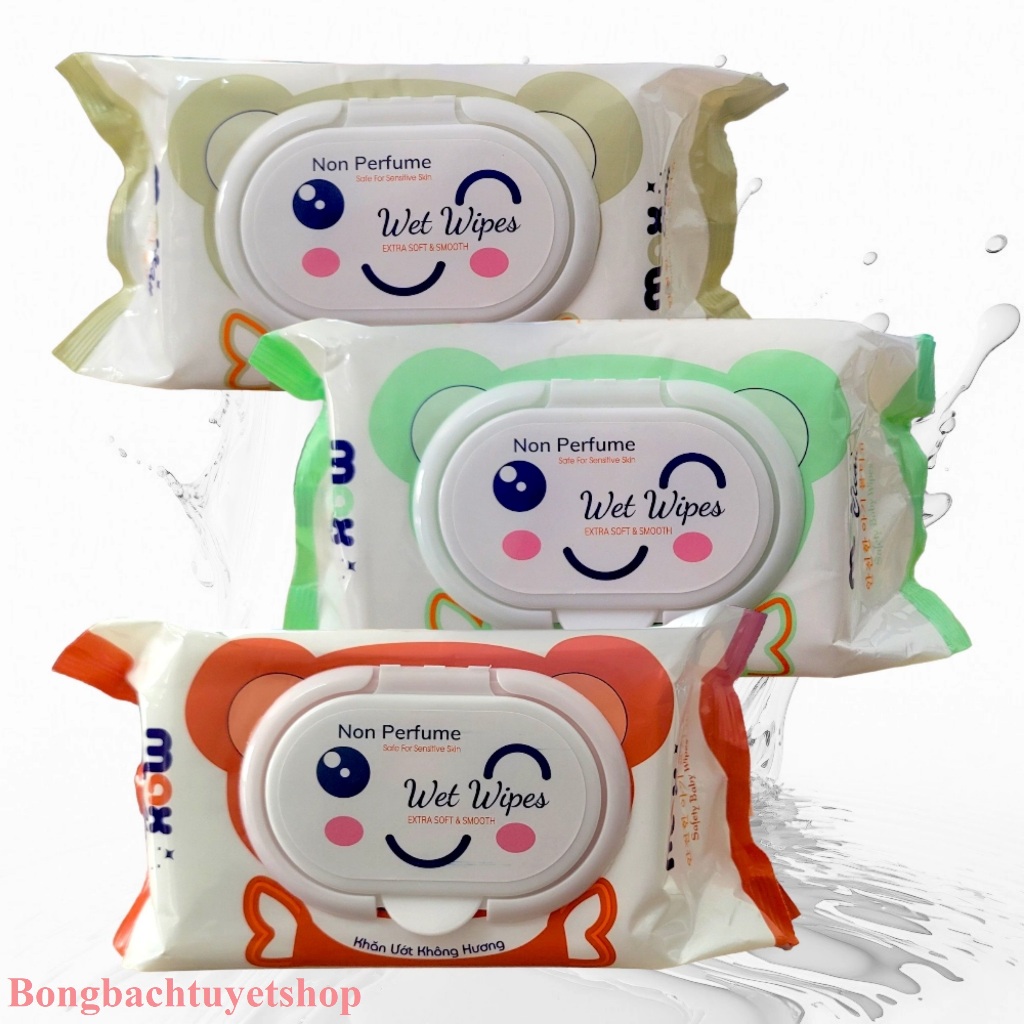 KHĂN GIẤY ƯỚT MAX CLEAN KHÔNG MÙI 100 tờ tiện lợi size 15 x 20 cm 180g/ gói dùng được cho mọi làn da