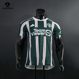  PLAYER Manchester United Leaguestore - bộ quần áo đá bóng MU sân khách sọc xanh trắng mùa 23 24 form âu 