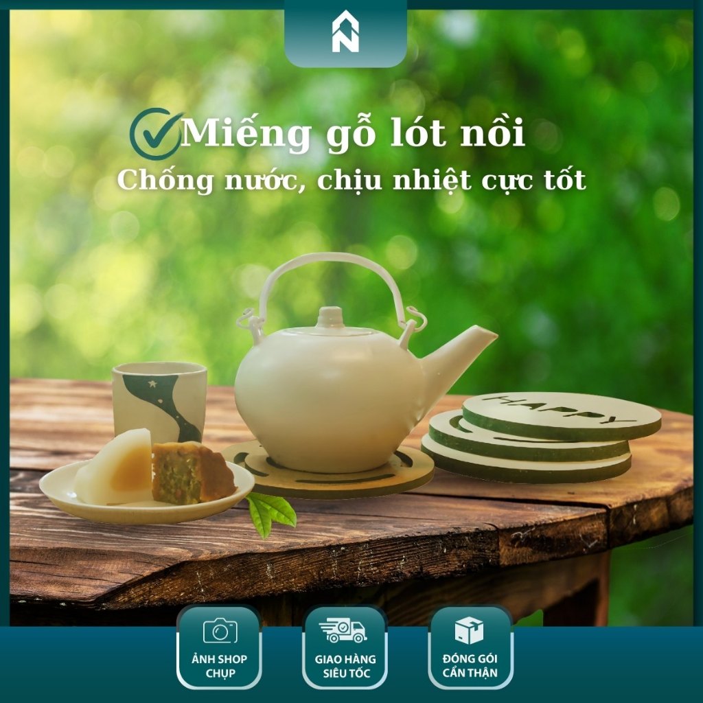 Miếng Gỗ Lót Nồi Cách Nhiệt Đa Năng, Gỗ MDF Chống Nước Chịu Nhiệt Tốt - LN68