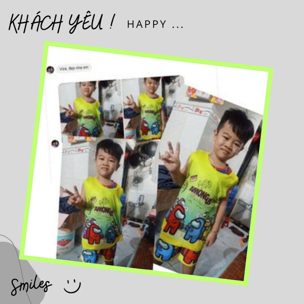 Bộ đồ cho bé, đồ bộ sát nách thun lạnh bé trai in 3D hình Among Us size đại từ 10 - 50kg