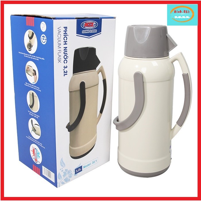 {Giao hỏa tốc} Phích nước nóng 2 lít, 3.2 lít Song Long- giao mầu ngẫu nghiên