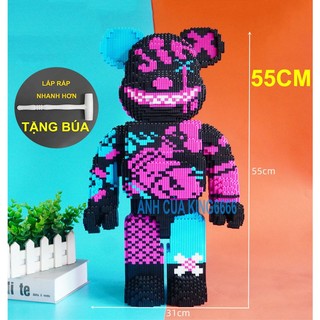 Xếp hình Gấu Bearbrick 55cm (TẶNG BÚA) phi hành gia Đồ chơi lắp ráp mô hình cỡ lớn Hàng Đẹp bear bricK (tặng búa)