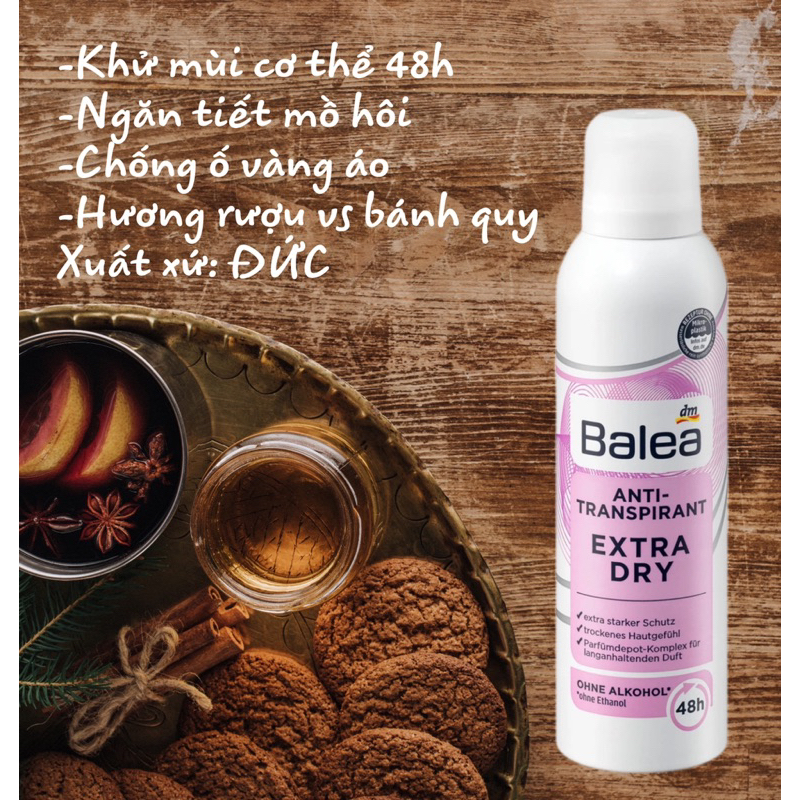 Xịt khử mùi Balea khử mùi, ngăn tiết mồ hôi lên đến 48H 150ml