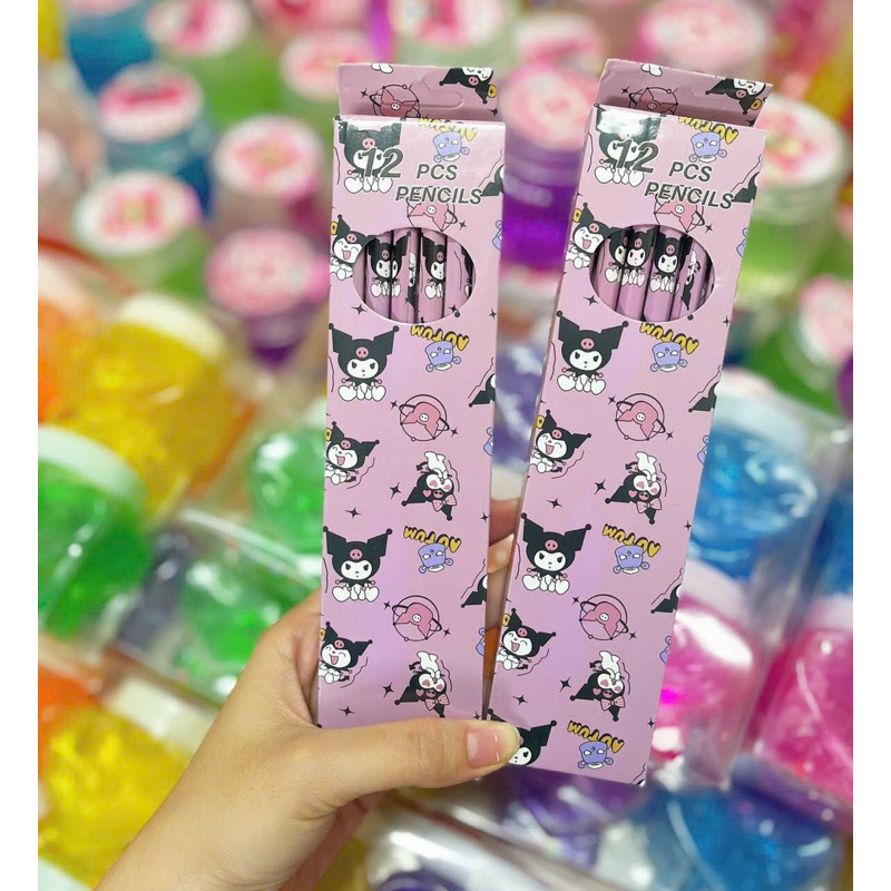Hộp 12 Bút Chì HB Thú Sarino Kuromi, Cinnamoroll, Pompompurin, Melody