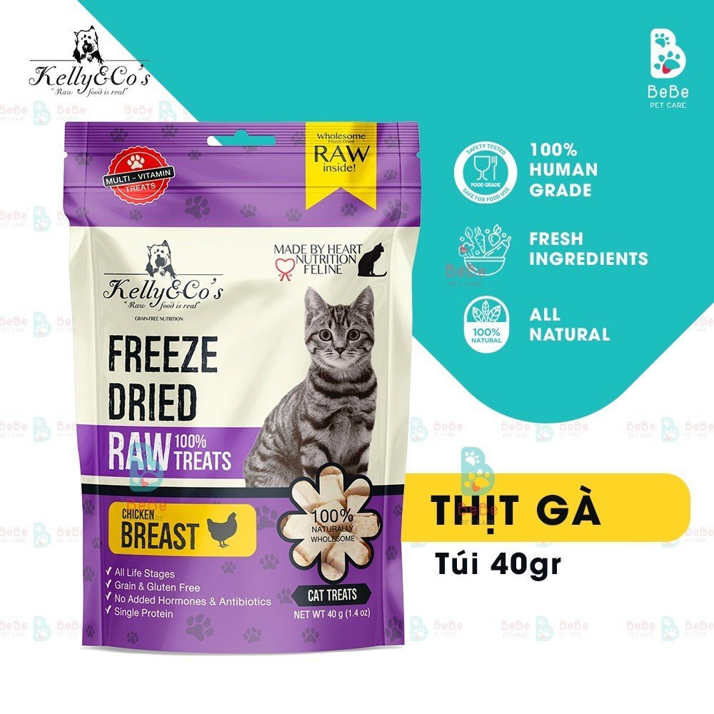 Snack Thịt Sấy KELLY & CO's Single Ingredient Bổ Sung Dinh Dưỡng Làm Từ 100% Thịt Tươi Cho Chó Mèo Mọi Lứa Tuổi