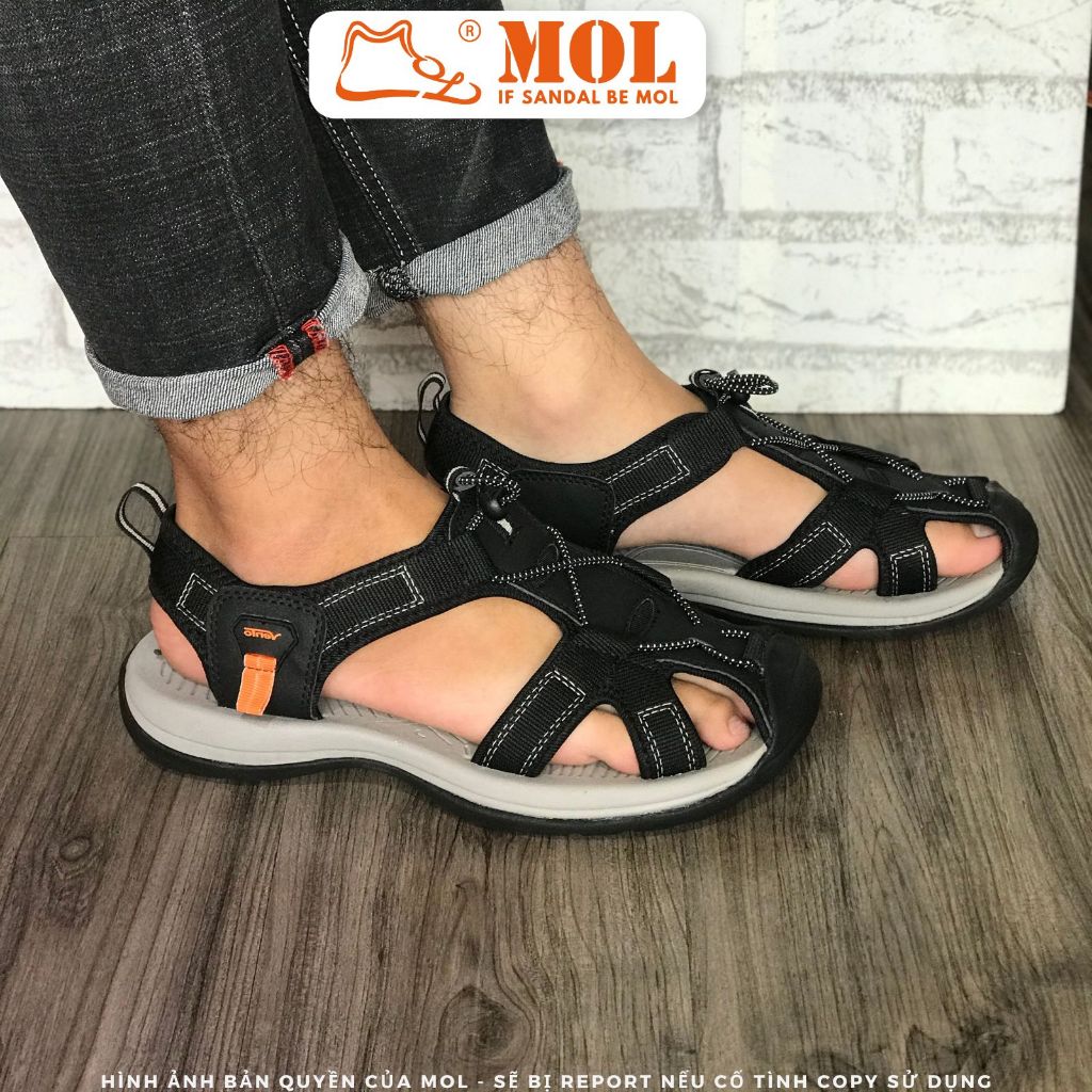 Sandal nam Vento bít mũi NV7606B màu đen có big size 44 45