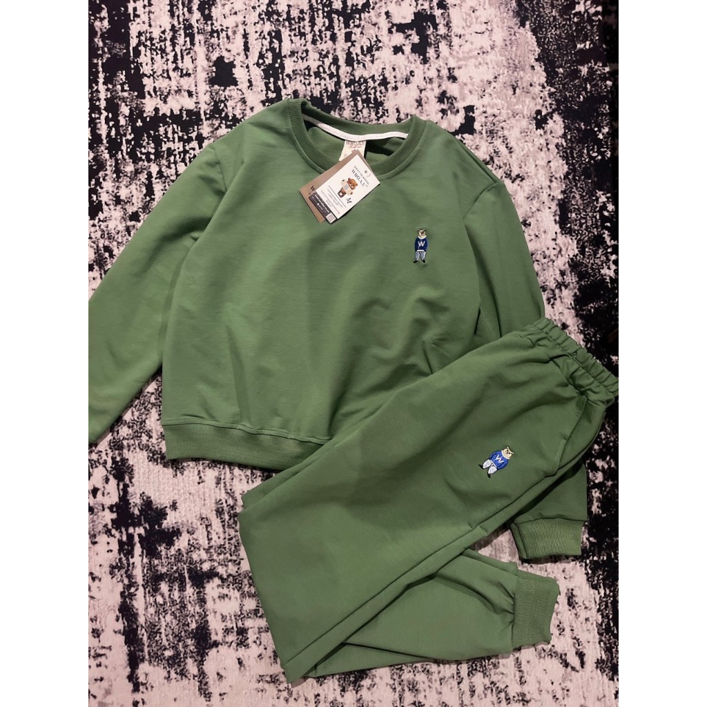 BỘ NỈ DA CÁ GẤU WHOU MÀU XANH RÊU