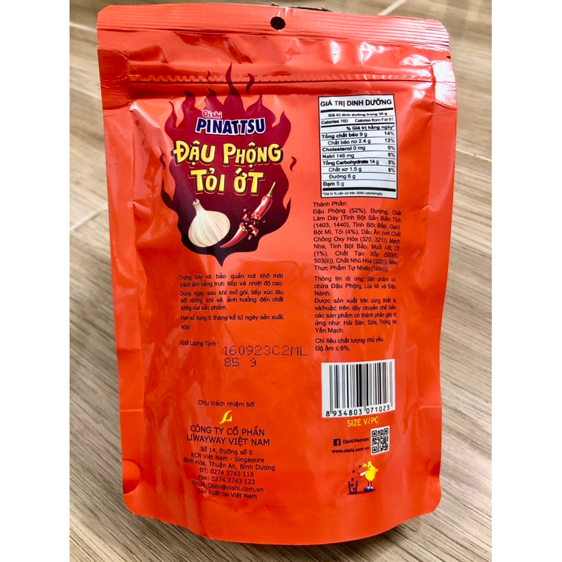 Đậu Phộng Tỏi Ớt Pinattsu gói/85g