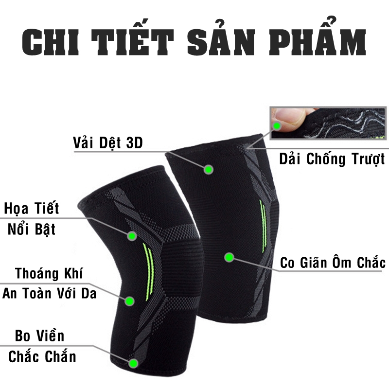 Bó Gối Thể Thao BG/15 Bảo Vệ Đầu Gối Chống Trượt Tránh Chấn Thương Khớp Chơi Bóng Rổ Đá Banh Bóng Chuyền Chạy Bộ