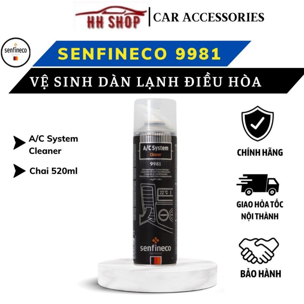 Vệ Sinh Và Làm Sạch Dàn Lạnh Điều Hòa SENFINECO 9981 nhập khẩu Đức 520ml - CHÍNH HÃNG - HSD 5 năm