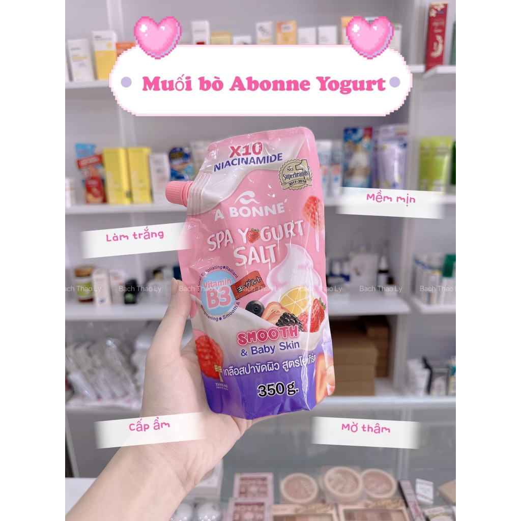 _Muối tắm trắng da sữa chua hoa quả