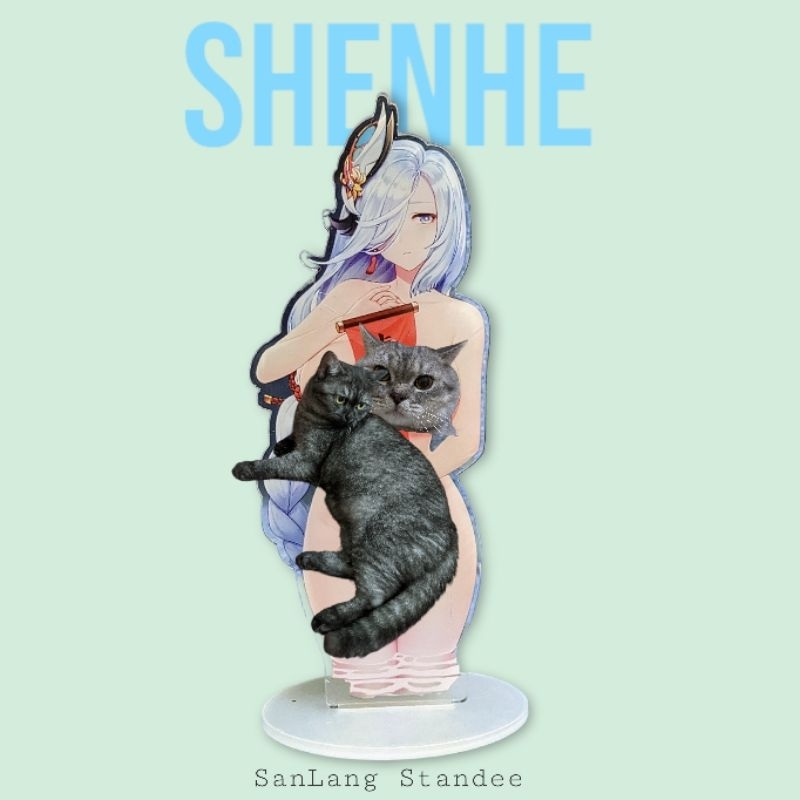 Shenhe chúc tết. Mô hình Genshin Impact. Standee shenhe. Mô hình Shenhe.