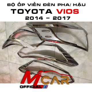 Ốp viền đèn pha, hậu toyota #vios 2014 - 2017 mạ crom cao cấp