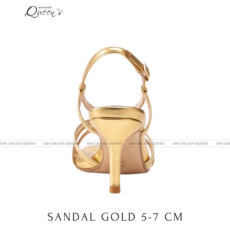 Sandal gót vuông imqueen, chất liệu da lì - tráng gương, cao 5-7cm