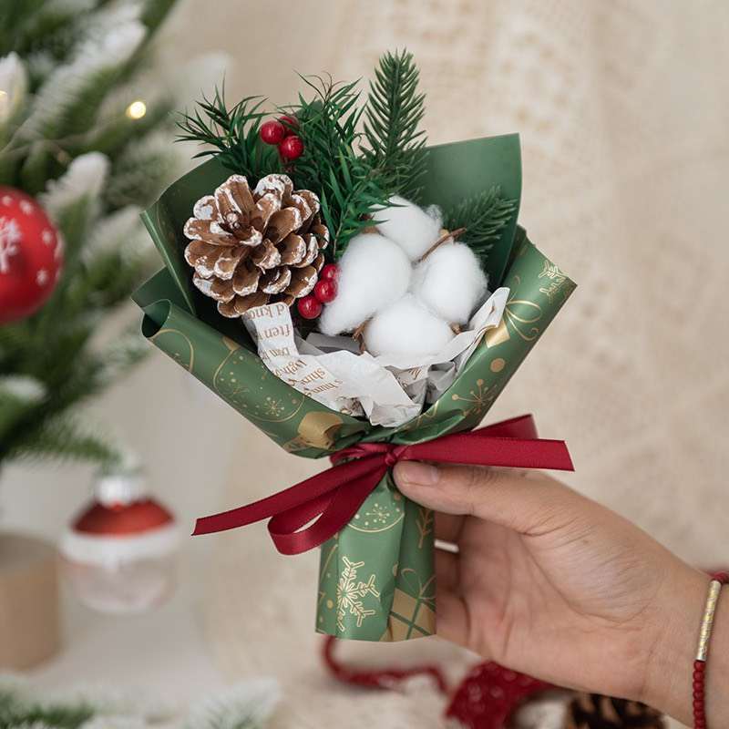 Hoa bông gòn khô decor chụp ảnh, trang trí giáng sinh, lễ tết