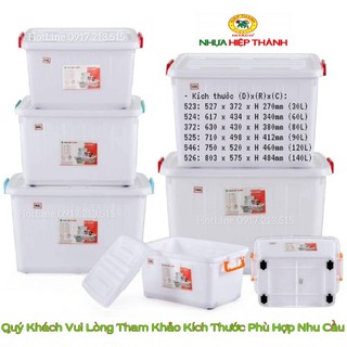💝Thùng Nhựa Đa Năng Có bánh xe đẩy (30L/ 60L/ 80L/ 90L/ 120L/ 140L) Đủ Size Lớn Nhỏ Hiệp Thành💝