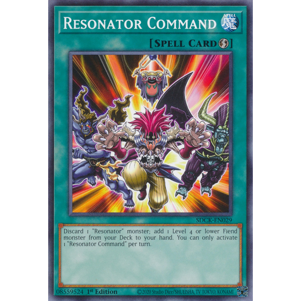 [ Bài Yugioh Chính Hãng ] Resonator Command - SDCK-EN029 - Common 1st Edition
