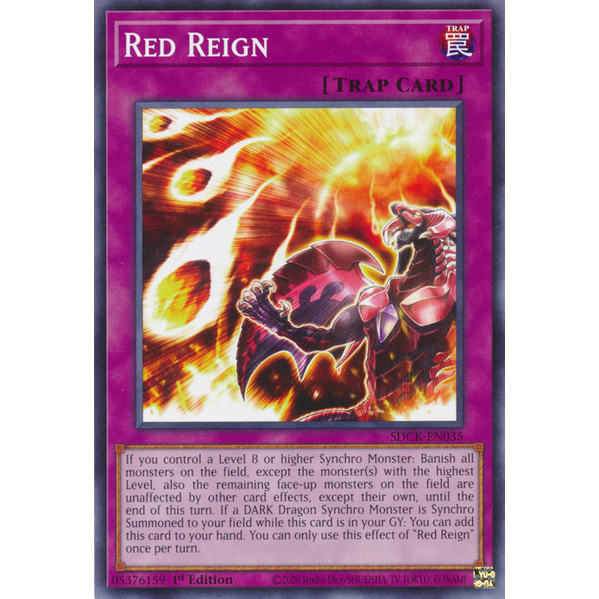 [ Bài Yugioh Chính Hãng ] Red Reign - SDCK-EN035 - Common 1st Edition