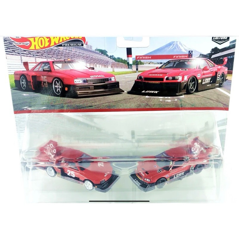 BoonShop Xe Mô Hình Hot Wheels Premium Pack 2 Nissan Skyline Silhouette 25 - LBWK R34 Super