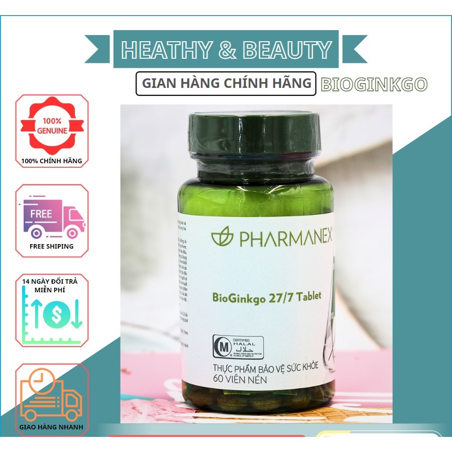 Thực Phẩm Bảo Vệ Sức Khỏe Nuskin BioGinkgo 27/7 Tăng Cường Trí Nhớ Cho Não - Hộp 60 viên - Tem tiếng việt