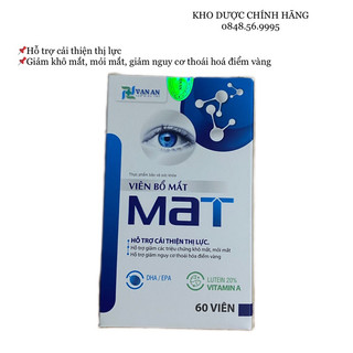 VIÊN SÁNG MẮT hộp 60 viên - Hỗ trợ cải thiện thị lực, giảm khô mắt, mỏi mắt, giảm nguy cơ thoái hoá điểm vàng