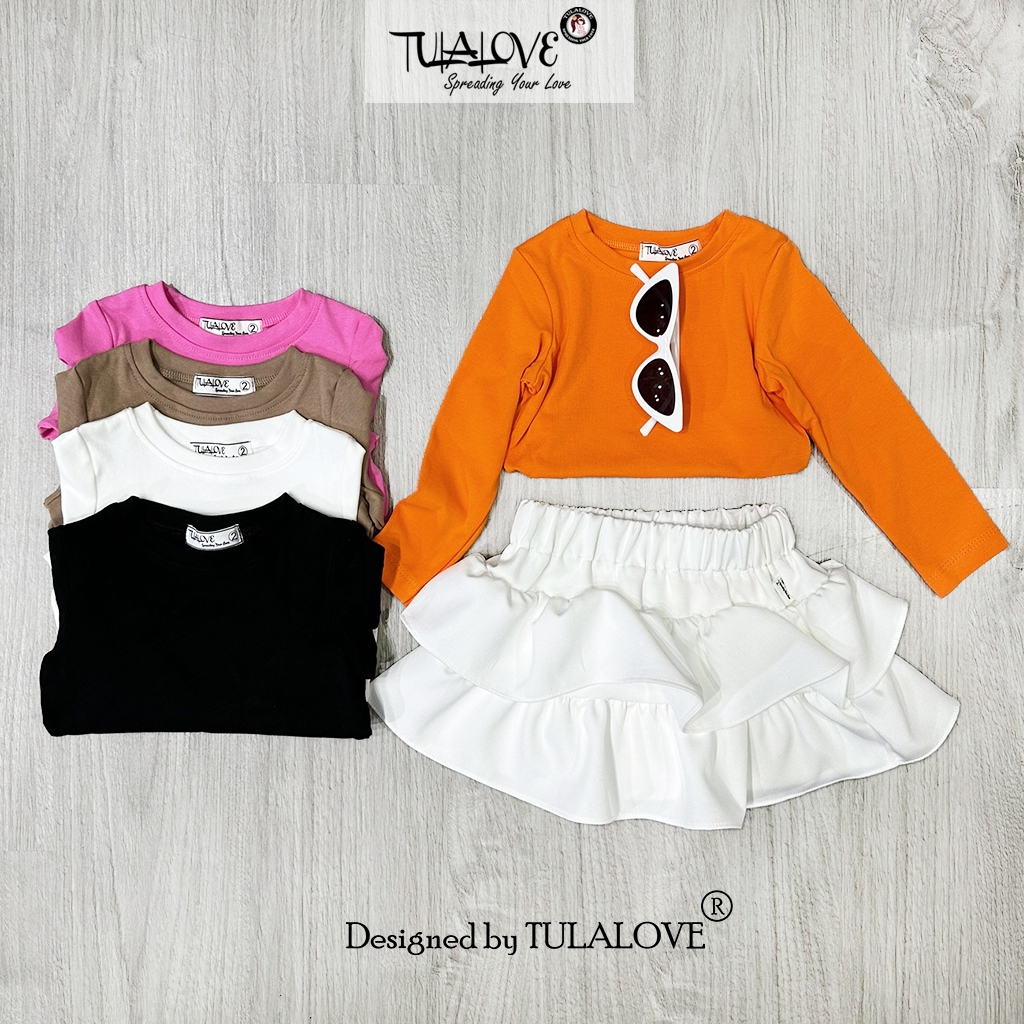 Áo Croptop Dài Tay Cho Bé Gái Màu Xinh Xắn áo croptop Tulalove