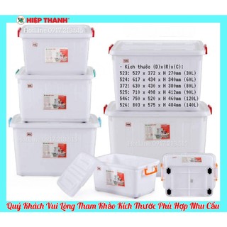 💥Tổng Kho Giá Rẻ SG💥Thùng Nhựa Đa Năng Có bánh xe đẩy 30L/ 60L/ 80L/ 90L/ 120L/ 140L Đủ Size Lớn Nhỏ Hiệp Thành