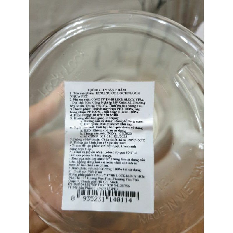 Bình đựng nước Lock&Lock Easy 1,2 lít
