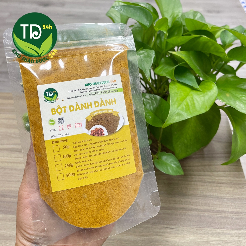 Bột Dành Dành nguyên chất 100%, tạo màu vàng tự nhiên, dùng làm xôi, bánh, thạch chè, rau câu, mứt, an toàn vstp