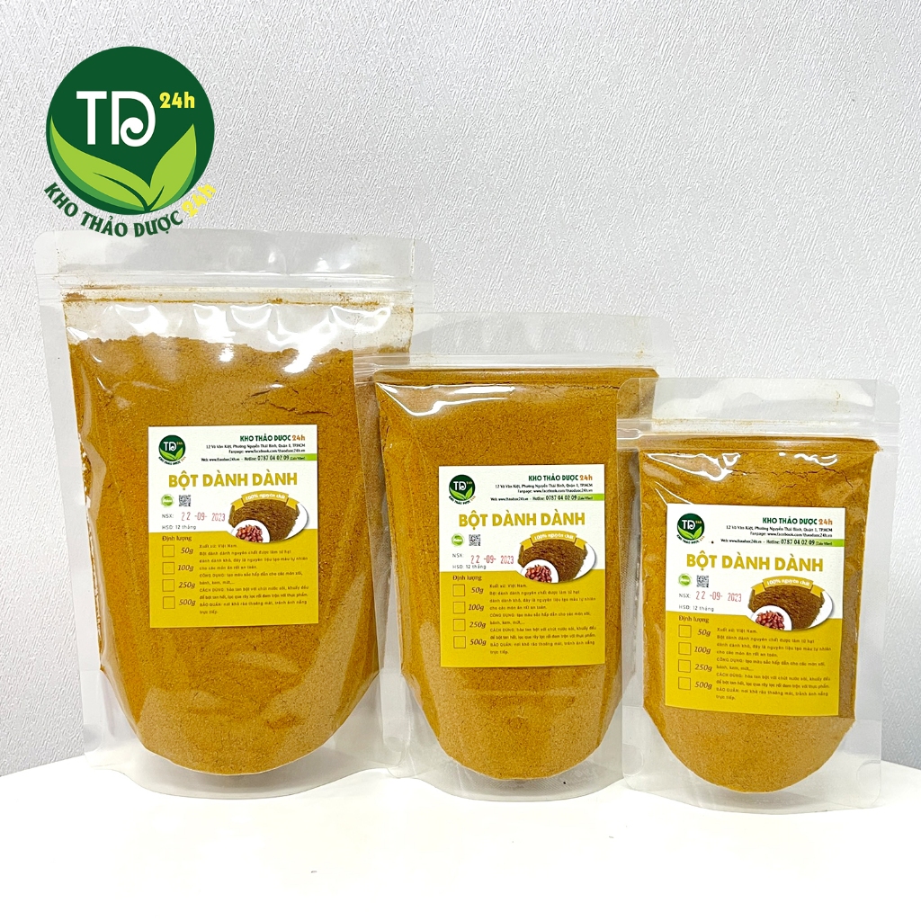 Bột Dành Dành nguyên chất 100%, tạo màu vàng tự nhiên, dùng làm xôi, bánh, thạch chè, rau câu, mứt, an toàn vstp