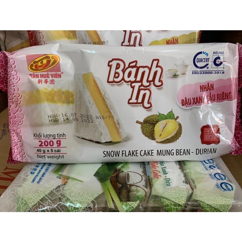 Bánh in nhân đậu sầu riêng tân huê viên -400g-10 miếng